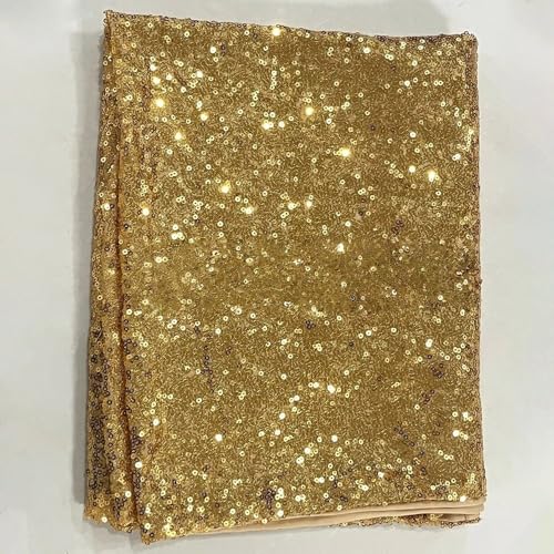 Pailletten Gürtel Hintergrund Stoffbezug Hochzeit Glitzer Geburtstag Babyparty Fotografie Hintergründe Veranstaltung Party Dekorationen, Gold, 1,6 x 3,9 Fuß (50 x 120 cm) von CSHWXY