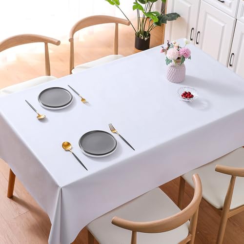 Rechteckige PVC-Tischdecke, Hoteltisch, ölbeständig, wasserdicht, Antifouling-Abdeckung, einfarbige Tischdecke für Mahlzeiten im Freien, B3126W, 120 x 170 cm von CSHWXY