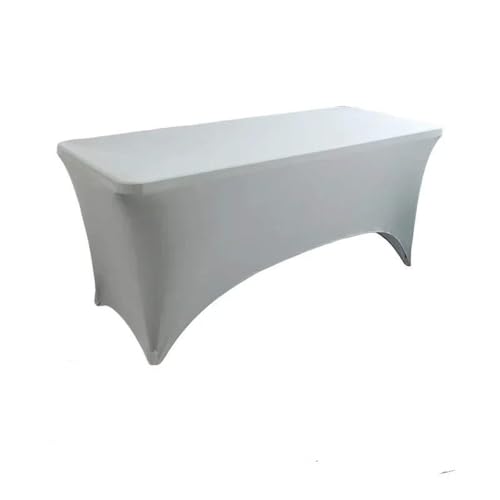 Rechteckige Tischdecke für Veranstaltung, Hochzeit, Hotel, Geburtstag, eng anliegend, waschbar, Küche, Spandex, Tischdecke, Dekoration, Grau, 122 x 65 x 75 cm, 1 Stück von CSHWXY