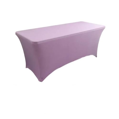 Rechteckige Tischdecke für Veranstaltung, Hochzeit, Hotel, Geburtstag, eng anliegend, waschbar, Küche, Spandex, Tischdecke, Dekoration, lila, 183 x 76 x 76 cm, 1 Stück von CSHWXY