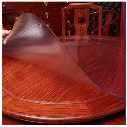 Runde, transparente Tischdecke aus weichem Kunststoff, PVC, wasserdicht, ölbeständig, für Wohnzimmer, Esstische, Küche, Schreibtischschutz, Heimdekoration, mattiertes Muster, Durchmesser 95 cm von CSHWXY