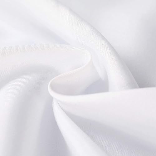 Runde Kleidung, schmutzabweisende und waschbare Tischdecken aus Polyestergewebe, Tischdecken für Hochzeitsfeiern, Bankette, Versammlungen, Weiß, rund, 120 Zoll Runde Kleidung, schmutzabweisende und waschbare Tischdecken aus Polyestergewebe, Tischdecken für Hochzeitsfeiern, Bankette, Versammlungen, Weiß, rund, 120 Zoll von CSHWXY