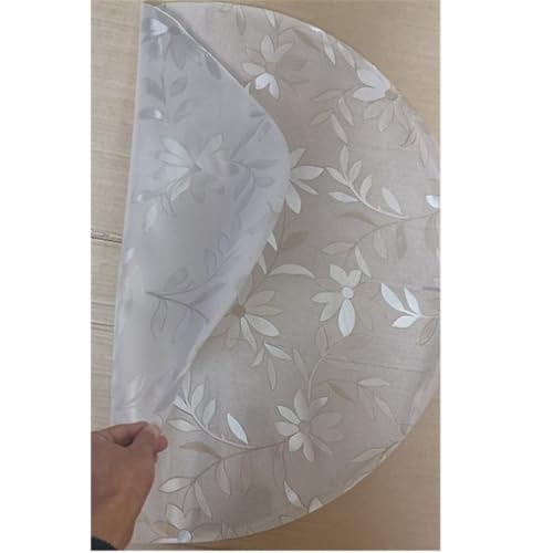 Runde transparente Tischdecke aus weichem Kunststoff, PVC, wasserdicht, ölbeständig, für Wohnzimmer, Esstische, Küche, Schreibtischschutz, Heimdekoration, Gänseblümchen, Durchmesser 70 cm, 27 Zoll von CSHWXY