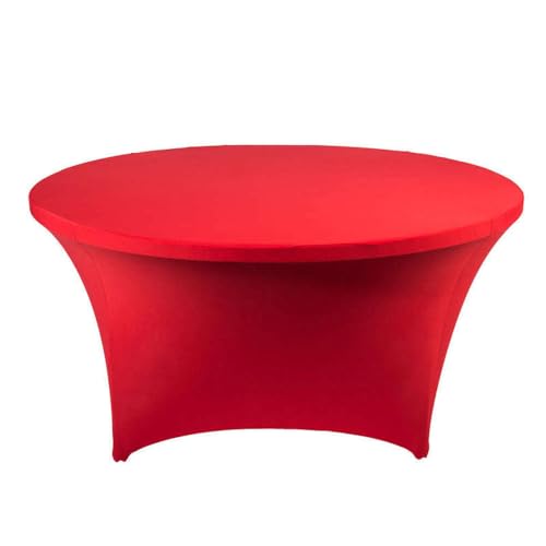 Spandex-Tischdecke für Hochzeitsdekoration, rund, für Hotel, Bankett, Party, Tagungsraum, Feiertage, Feier, rot, 152 cm rund von CSHWXY