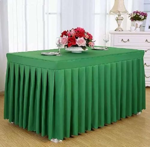 Tischdecke, rechteckig, für den ganzen Tisch, Hochzeit, mit Rock, Swag, Rüschen, Party, Hotel, Meeting, Bankett, Show, Dekoration, Armeegrün, 120 L x 40 B x 75 H Tischdecke, rechteckig, für den ganzen Tisch, Hochzeit, mit Rock, Swag, Rüschen, Party, Hotel, Meeting, Bankett, Show, Dekoration, Armeegrün, 120 L x 40 B x 75 H von CSHWXY