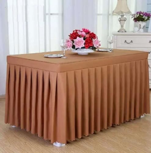 Tischdecke, rechteckig, für den ganzen Tisch, Hochzeit, mit Rock, Swag, Rüschen, Party, Hotel, Meeting, Bankett, Show, Dekoration, Kaffee, 160 L x 60 B x 75 H Tischdecke, rechteckig, für den ganzen Tisch, Hochzeit, mit Rock, Swag, Rüschen, Party, Hotel, Meeting, Bankett, Show, Dekoration, Kaffee, 160 L x 60 B x 75 H von CSHWXY