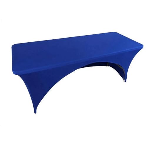 Tischdecke aus Spandex für Hochzeiten, rechteckig, eine Seite offen, für Gästepartys, schönes Design, langlebig, Blau, 8FT 243x74x76cm Tischdecke aus Spandex für Hochzeiten, rechteckig, eine Seite offen, für Gästepartys, schönes Design, langlebig, Blau, 8FT 243x74x76cm von CSHWXY