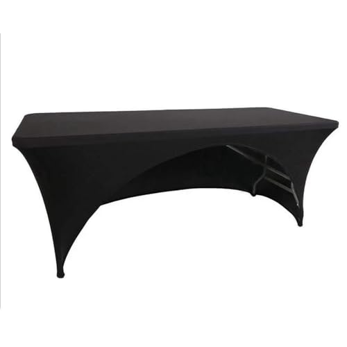 Tischdecke aus Spandex für Hochzeiten, rechteckig, eine Seite offen, für Gästepartys, schönes Design, langlebig, Schwarz, 122 x 60 x 76 cm von CSHWXY