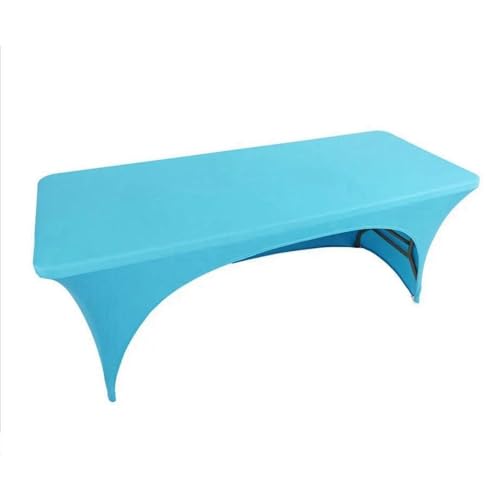Tischdecke aus Spandex für Hochzeiten, rechteckig, eine Seite offen, für Gästepartys, schönes Design, langlebig, Seeblau, 122 x 60 x 76 cm von CSHWXY
