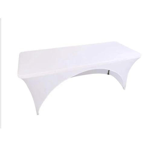 Tischdecke aus Spandex für Hochzeiten, rechteckig, eine Seite offen, für Gästepartys, schönes Design, langlebig, Weiß, 8FT 243x74x76cm Größe von CSHWXY