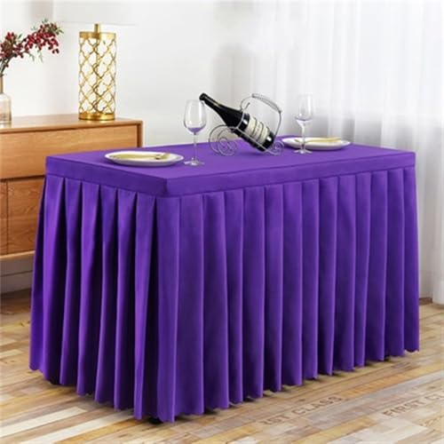Tischhusse aus Polyester für Esszimmer, Hochzeit, Hotel, einfarbig, Verschiedene Größen optional, Violett, 60 x 120 x 74 cm (B x L x H) von CSHWXY