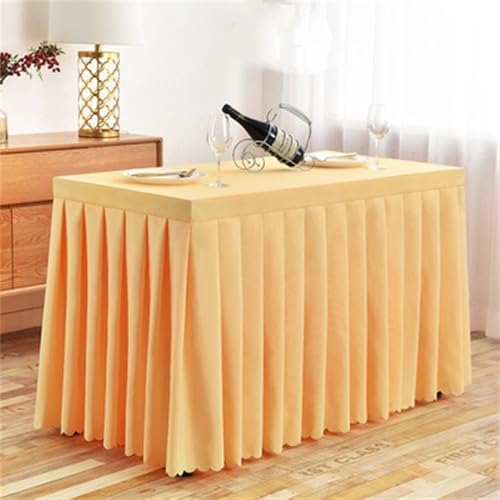 Tischhusse aus Polyester für Esszimmer, Hochzeit, Hotel, einfarbig, Verschiedene Größen optional, cremefarben, 76 x 152 x 74 cm (B x L x H) von CSHWXY