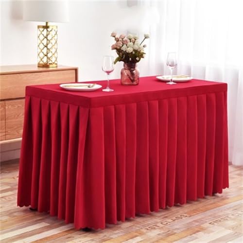 Tischhusse aus Polyester für Esszimmer, Hochzeit, Hotel, einfarbig, Verschiedene Größen optional, rot, 76 x 183 x 74 cm (B x L x H) von CSHWXY