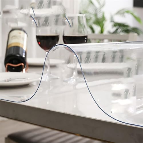 Transparenter Tischschutz, Kunststoff-Tischdecke, Schreibtischschutzmatte, Schreibtischunterlage, wasserdichte PVC-Tischdecke, transparent, 90 cm x 280 cm Transparenter Tischschutz, Kunststoff-Tischdecke, Schreibtischschutzmatte, Schreibtischunterlage, wasserdichte PVC-Tischdecke, transparent, 90 cm x 280 cm von CSHWXY