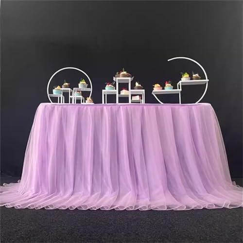 Tüll-Tischrock, Tischdecke für Hochzeit, Geburtstag, Party, Babyparty, Bankett, Dekoration, Lavendel, Lavendel, L 1,8 m x H 76,2 cm Tüll-Tischrock, Tischdecke für Hochzeit, Geburtstag, Party, Babyparty, Bankett, Dekoration, Lavendel, Lavendel, L 1,8 m x H 76,2 cm von CSHWXY