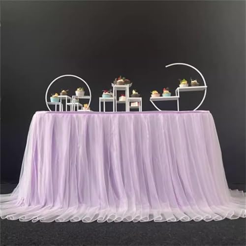 Tüll-Tischrock, Tischdecke für Hochzeit, Geburtstag, Party, Babyparty, Bankett, Dekoration, Lavendel und Weiß, L 2,74 m x H 76,2 cm Tüll-Tischrock, Tischdecke für Hochzeit, Geburtstag, Party, Babyparty, Bankett, Dekoration, Lavendel und Weiß, L 2,74 m x H 76,2 cm von CSHWXY