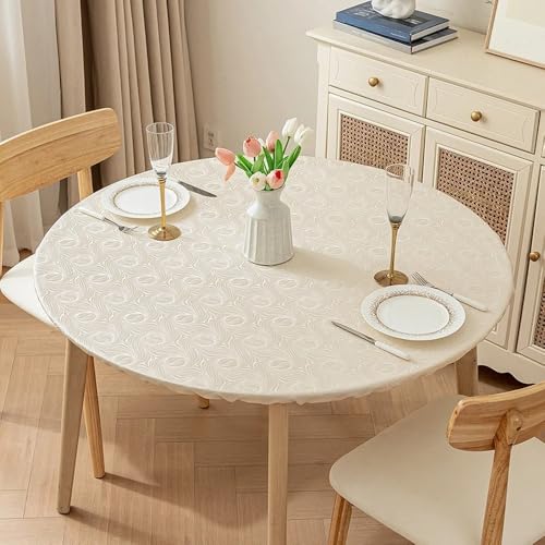 wasserdichte, ölbeständige, runde PVC-Tischdecke mit elastischem Rand, rutschfest, vollständig umhüllend, Party-Tischdecke für die Dekoration von Küchenrestaurants, Stil 7,2, Durchmesser 110 cm wasserdichte, ölbeständige, runde PVC-Tischdecke mit elastischem Rand, rutschfest, vollständig umhüllend, Party-Tischdecke für die Dekoration von Küchenrestaurants, Stil 7,2, Durchmesser 110 cm von CSHWXY