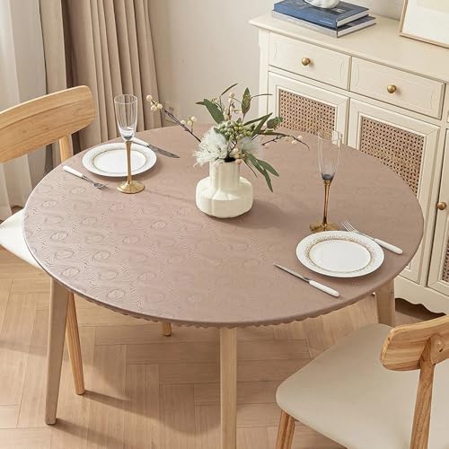 wasserdichte, ölbeständige, runde PVC-Tischdecke mit elastischem Rand, rutschfest, vollständig umhüllend, Party-Tischdecke für die Dekoration von Küchenrestaurants, Stil 7,5, Durchmesser 100 cm wasserdichte, ölbeständige, runde PVC-Tischdecke mit elastischem Rand, rutschfest, vollständig umhüllend, Party-Tischdecke für die Dekoration von Küchenrestaurants, Stil 7,5, Durchmesser 100 cm von CSHWXY