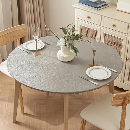wasserdichte, ölbeständige, runde PVC-Tischdecke mit elastischem Rand, rutschfest, vollständig umhüllend, Party-Tischdecke für die Dekoration von Küchenrestaurants, Stil 9,12, Durchmesser 100 cm wasserdichte, ölbeständige, runde PVC-Tischdecke mit elastischem Rand, rutschfest, vollständig umhüllend, Party-Tischdecke für die Dekoration von Küchenrestaurants, Stil 9,12, Durchmesser 100 cm von CSHWXY