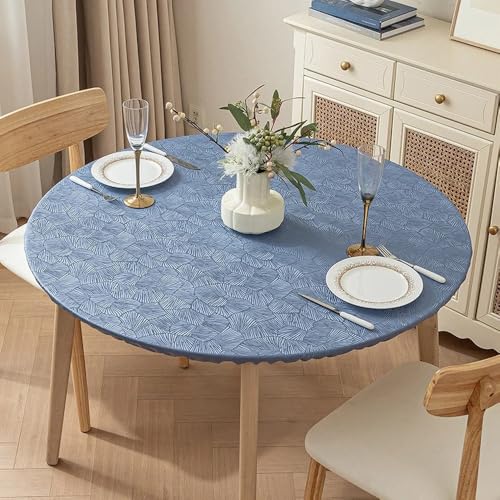 wasserdichte, ölbeständige, runde PVC-Tischdecke mit elastischem Rand, rutschfest, vollständig umhüllend, Party-Tischdecke für die Dekoration von Küchenrestaurants, Stil 9,3, Durchmesser 110 cm wasserdichte, ölbeständige, runde PVC-Tischdecke mit elastischem Rand, rutschfest, vollständig umhüllend, Party-Tischdecke für die Dekoration von Küchenrestaurants, Stil 9,3, Durchmesser 110 cm von CSHWXY
