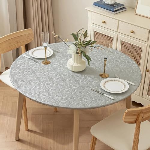 wasserdichte, ölbeständige, runde Tischdecke aus PVC mit elastischem Rand, rutschfest, vollständig umhüllend, für Partys, als Dekoration für Küchenrestaurants, Stil 7,6, Durchmesser 80 cm wasserdichte, ölbeständige, runde Tischdecke aus PVC mit elastischem Rand, rutschfest, vollständig umhüllend, für Partys, als Dekoration für Küchenrestaurants, Stil 7,6, Durchmesser 80 cm von CSHWXY