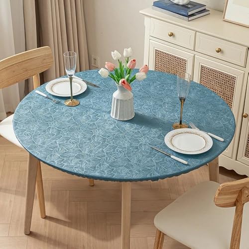 wasserdichte, ölbeständige, runde Tischdecke aus PVC mit elastischem Rand, rutschfest, vollständig umhüllend, für Partys, als Dekoration für Küchenrestaurants, Stil 9,8, Durchmesser 70 cm von CSHWXY