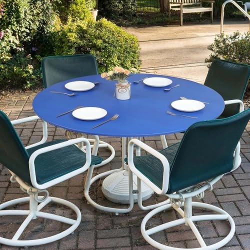 wasserdichte PVC-Tischdecke, elastisch, rund, abwischbar, ölbeständig, rutschfest, für Zuhause, Küche, Party, Camping, Stil 16, 60 Zoll R (112, 140 cm) von CSHWXY