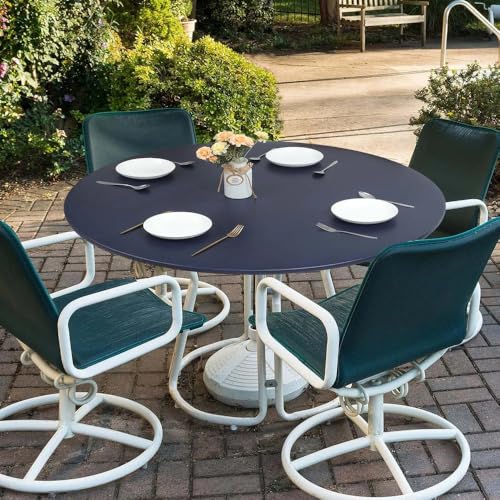 wasserdichte PVC-Tischdecke, elastisch, rund, abwischbar, ölbeständig, rutschfest, für Zuhause, Küche, Party, Camping, Stil 17, 60 Zoll R (112, 140 cm) von CSHWXY