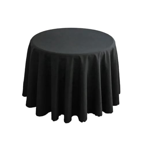 x runde Tischdecke, kreisförmige Polyester-Tischdecke, blaues Polyester-Tischtuch für Hotelbankett, Geburtstagsfeier, Tischdekoration, Schwarz, Durchmesser 180 cm von CSHWXY