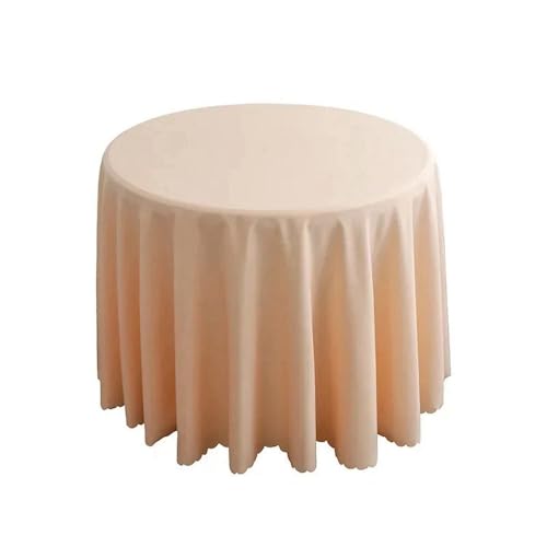x runde Tischdecke, kreisförmige Polyester-Tischdecke, blaues Polyester-Tischtuch für Hotelbankette, Geburtstagsfeiern, Tischdekoration, Helles Champagner, Durchmesser 140 cm von CSHWXY