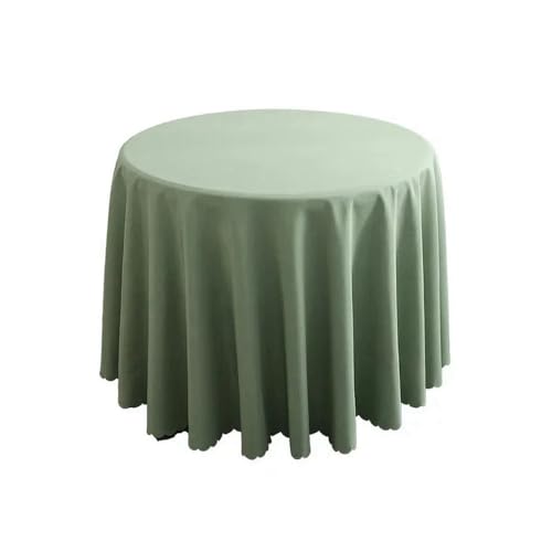 x runde Tischdecke, kreisförmige Tischdecke aus Polyester, blaues Polyester-Tischtuch für Hotelbankette, Geburtstagsfeiern, Tischdekoration, Grasgrün, Durchmesser 220 cm von CSHWXY