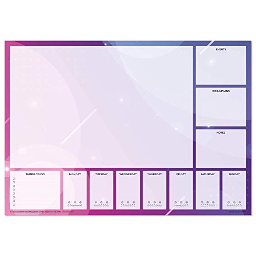 A4-Notizblock, Schreibtischunterlage und Wochenplaner, 50 Blatt pro Block, dickeres 90 g/m² Papier mit starker grauer Rückwand (A4) (A4, Einzelpackung mit 1 Block) von CSM
