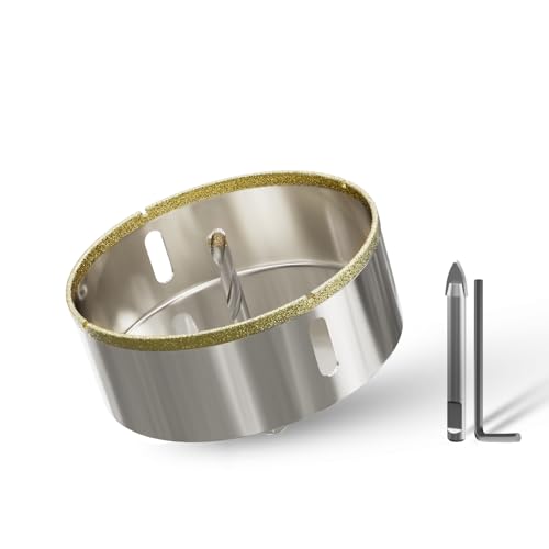 CSOOM 100mm Glasbohrer Lochsäge mit 2*Zentrierbohrer,Bohrkron Fliesenbohrer für Glas, Fliese, keramisches, Marmor, Kalkstein CSOOM 100mm Glasbohrer Lochsäge mit 2*Zentrierbohrer,Bohrkron Fliesenbohrer für Glas, Fliese, keramisches, Marmor, Kalkstein von CSOOM