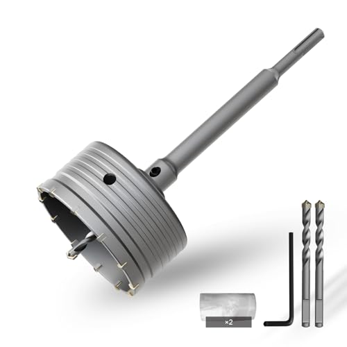 CSOOM 115 mm Beton-lochsäge mit 220 mm SDS-Plus verlängerung, Lochsägen-Set für Beton, Hohl-Bohrkrone Set, 4 *Schneiden Zentrierbohrer 8x110mm, Hartmetallspitze, 2*Zentrierbohrer CSOOM 115 mm Beton-lochsäge mit 220 mm SDS-Plus verlängerung, Lochsägen-Set für Beton, Hohl-Bohrkrone Set, 4 *Schneiden Zentrierbohrer 8x110mm, Hartmetallspitze, 2*Zentrierbohrer von CSOOM