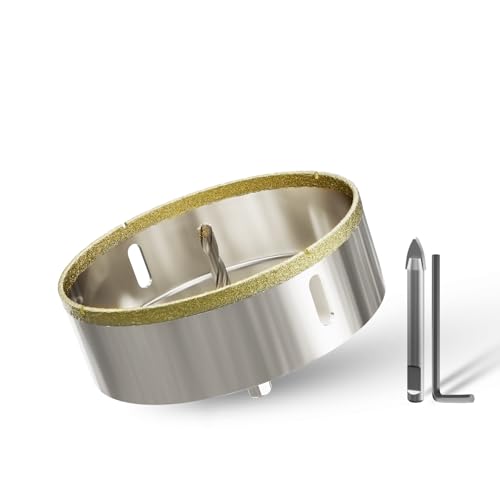 CSOOM 120mm Glasbohrer Lochsäge mit 2*Zentrierbohrer,Bohrkron Fliesenbohrer für Glas, Fliese, keramisches, Marmor, Kalkstein CSOOM 120mm Glasbohrer Lochsäge mit 2*Zentrierbohrer,Bohrkron Fliesenbohrer für Glas, Fliese, keramisches, Marmor, Kalkstein von CSOOM