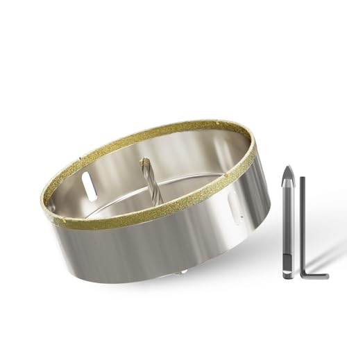 CSOOM 125mm Glasbohrer Lochsäge mit 2*Zentrierbohrer,Bohrkron Fliesenbohrer für Glas, Fliese, keramisches, Marmor, Kalkstein CSOOM 125mm Glasbohrer Lochsäge mit 2*Zentrierbohrer,Bohrkron Fliesenbohrer für Glas, Fliese, keramisches, Marmor, Kalkstein von CSOOM