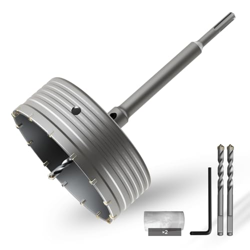 CSOOM 160 mm Beton-lochsäge mit 220 mm SDS-Plus verlängerung, Lochsägen-Set für Beton, Hohl-Bohrkrone Set, 4 Schneiden Zentrierbohrer 8x110mm, Hartmetallspitze, 2xZentrierbohrer CSOOM 160 mm Beton-lochsäge mit 220 mm SDS-Plus verlängerung, Lochsägen-Set für Beton, Hohl-Bohrkrone Set, 4 Schneiden Zentrierbohrer 8x110mm, Hartmetallspitze, 2xZentrierbohrer von CSOOM