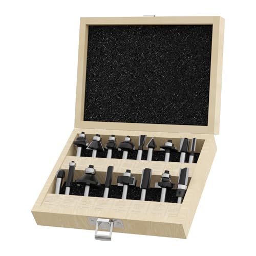 CSOOM 17-teiliger Satz professioneller Oberfräser mit 8-mm-Schaft und Hartmetallfräser zum Schneiden und Trimmen von Holz von CSOOM