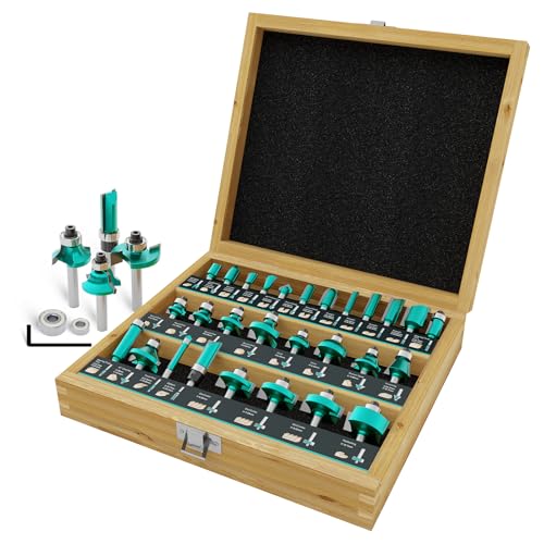 CSOOM 30-teiliges professioneller Fräser-Set für Holzbearbeitung mit Ersatzlagern, geeignet für 8mm Schaft, Hartlegierungsklingen, Holzbearbeitungswerkzeuge, verpackt in stabilen Holzkisten CSOOM 30-teiliges professioneller Fräser-Set für Holzbearbeitung mit Ersatzlagern, geeignet für 8mm Schaft, Hartlegierungsklingen, Holzbearbeitungswerkzeuge, verpackt in stabilen Holzkisten von CSOOM
