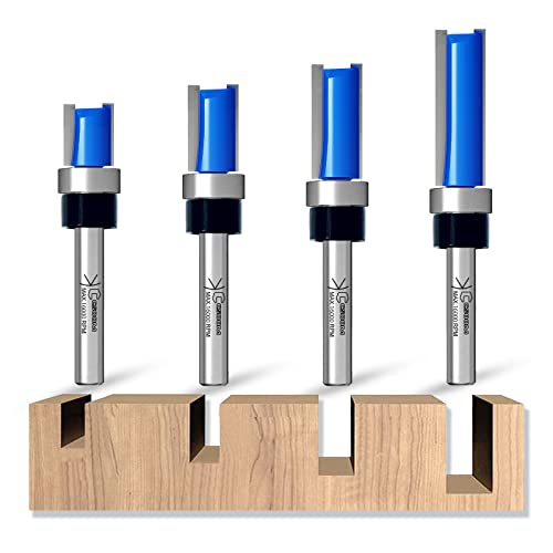 CSOOM 4-teiliges professionelles Muster-Fräser-Bit-Set, 6,35 mm Schaft, Hartmetall-Oberlager-Fräser-Bits, Schnittdurchmesser von 6,4 cm, 1,9 cm, 2,5 cm, 3,8 cm CSOOM 4-teiliges professionelles Muster-Fräser-Bit-Set, 6,35 mm Schaft, Hartmetall-Oberlager-Fräser-Bits, Schnittdurchmesser von 6,4 cm, 1,9 cm, 2,5 cm, 3,8 cm von CSOOM