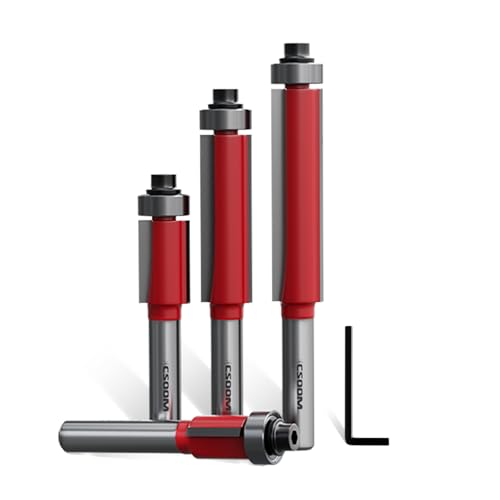 CSOOM 4 Stück Flush Trim Router Bit 8mm Schaft,Ober Kugellager Nutfräser Bit Set,für Holzbearbeitungswerkzeuge Zum Schneiden, Trimmen CSOOM 4 Stück Flush Trim Router Bit 8mm Schaft,Ober Kugellager Nutfräser Bit Set,für Holzbearbeitungswerkzeuge Zum Schneiden, Trimmen von CSOOM
