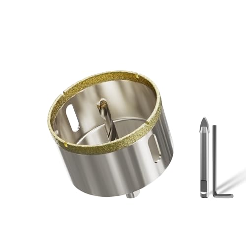 CSOOM 65mm Glasbohrer Lochsäge mit 2*Zentrierbohrer,Bohrkron Fliesenbohrer für Glas, Fliese, keramisches, Marmor, Kalkstein CSOOM 65mm Glasbohrer Lochsäge mit 2*Zentrierbohrer,Bohrkron Fliesenbohrer für Glas, Fliese, keramisches, Marmor, Kalkstein von CSOOM