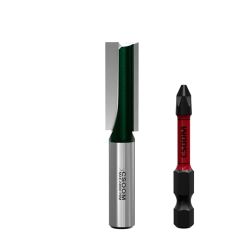 CSOOM 8mm Schaft Professional Fräser für Oberfräse, mit Schlagmagnetbits, Nutfräser Holzfräser, Gerade Fräser (10mm) von CSOOM
