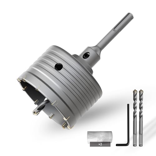 CSOOM 90-mm-Betonlochsäge mit 110mm SDS-Plus Verlängerungsstange, Betonlochsägen Set, 4 x 8x110-mm-Schneidenbohrer, Hartmetallspitze, 2 Zentrierbohrer CSOOM 90-mm-Betonlochsäge mit 110mm SDS-Plus Verlängerungsstange, Betonlochsägen Set, 4 x 8x110-mm-Schneidenbohrer, Hartmetallspitze, 2 Zentrierbohrer von CSOOM