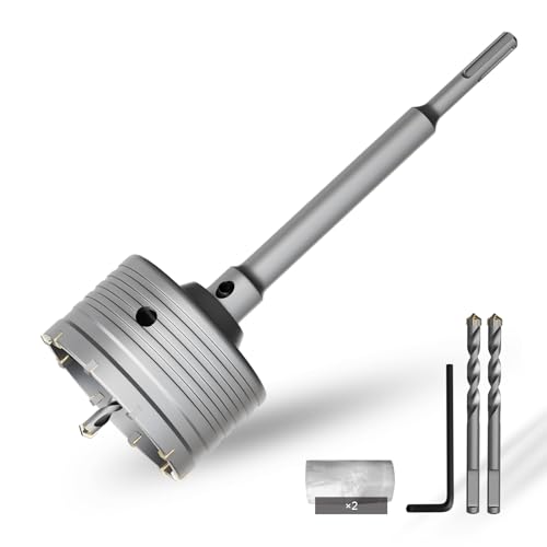CSOOM Beton-Lochsäge 102 mm mit 220 mm SDS-Plus-Schaft-Verbindungsstange, Hartmetall-Zement-Lochsäge für Beton, Zement, Ziegel, Mauer, Stein CSOOM Beton-Lochsäge 102 mm mit 220 mm SDS-Plus-Schaft-Verbindungsstange, Hartmetall-Zement-Lochsäge für Beton, Zement, Ziegel, Mauer, Stein von CSOOM