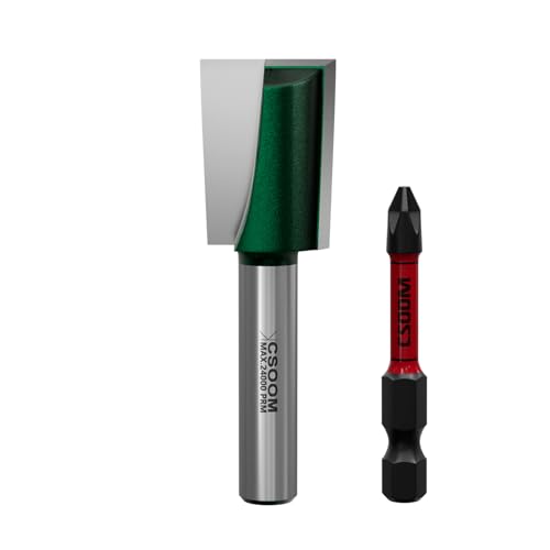 CSOOM 8mm Schaft Professional Bodenreinigung Fräser, mit Schlagmagnetbits, Schaftfräser, Holzbearbeitungswerkzeug Bit (18mm) CSOOM 8mm Schaft Professional Bodenreinigung Fräser, mit Schlagmagnetbits, Schaftfräser, Holzbearbeitungswerkzeug Bit (18mm) von CSOOM