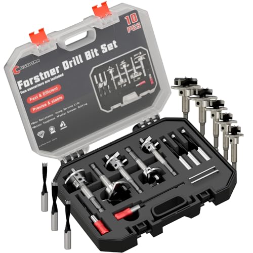 CSOOM Professional Foster Drill Bits, 10 Stück Foster Drill Bits, Holzbearbeitung Bohrer, Holzbearbeitung Bohrer Zubehör von CSOOM