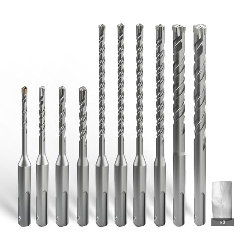 CSOOM SDS Plus Bohrer 4,5,6,8（110mm）und 5,6,6,8,10,12(160mm)，Professionell Betonbohrer，Ideal zum Bohren in Stein, Beton, Naturstein, Ziegelmauer von CSOOM