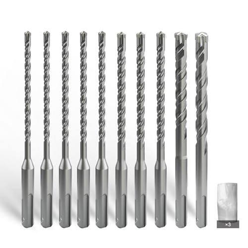 CSOOM SDS Plus Bohrer in den Größen 5,5,6,6,6,8,8,8,10,12(160mm),Professionell Betonbohrer，Ideal zum Bohren in Stein, Beton, Naturstein, Ziegelmauer von CSOOM