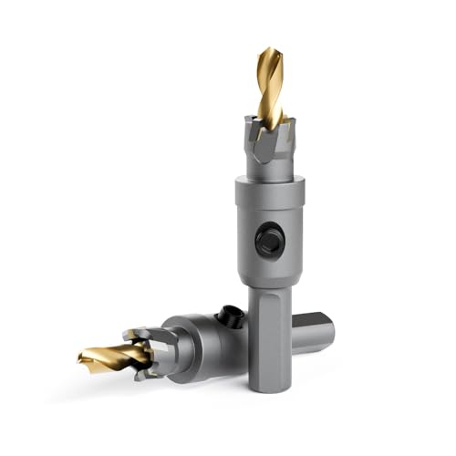 CSOOM TCT Lochsägen-Set, 2-teilig, 13 mm, robuster Hartmetallbestückter Schneider für Edelstahl, Eisen, Metall und Kunststoffbank, federgeführte Bohrer im Lieferumfang enthalten CSOOM TCT Lochsägen-Set, 2-teilig, 13 mm, robuster Hartmetallbestückter Schneider für Edelstahl, Eisen, Metall und Kunststoffbank, federgeführte Bohrer im Lieferumfang enthalten von CSOOM